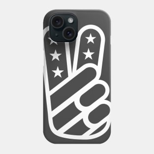 American Peace Sign (White on Asphalt) Phone Case