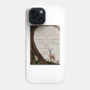 Forest Watercolor EMily Dickinson Poem Woodland Creatures Phone Case