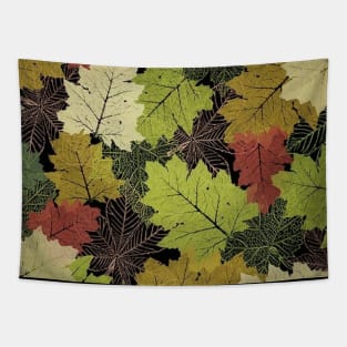 Autumn season mood - fallen leaves graphic design Tapestry