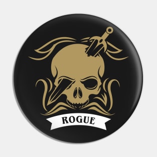 Rogue Hardcore Skull RPG Dungeons Crawler and Dragons Slayer Pin