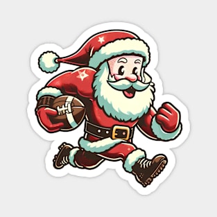 Retro Santa Claus Football Player Magnet