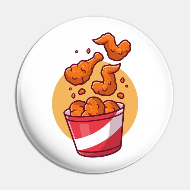 Flying Fried Chicken With Bucket Pin by Catalyst Labs