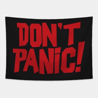 Don't Panic! Bold Friendly Red Tapestry