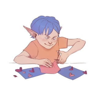 Lovely Elf Making Postcards T-Shirt