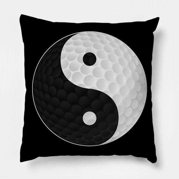 Yin and Yang Golf Ball as a funny golf gift for men and women Pillow by Soul Searchlight