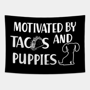 Taco and puppy - Motivated by tacos and puppies Tapestry