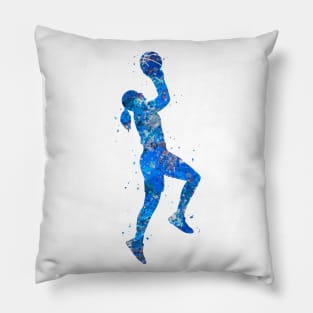 Basketball girl - blue Pillow
