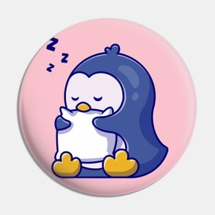 Cute Penguin Sleeping Hug Pillow Cartoon Pin