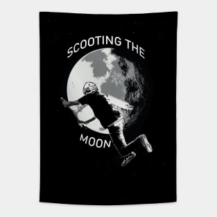 Scooting the Moon - Stunt Scooter Rider Tapestry