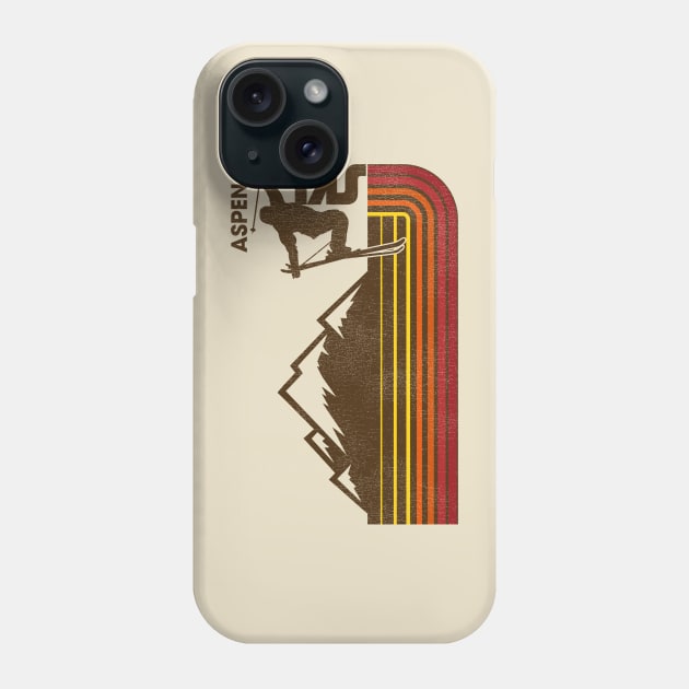 Retro Aspen 70s/80s Style Skiing Stripe Phone Case by darklordpug