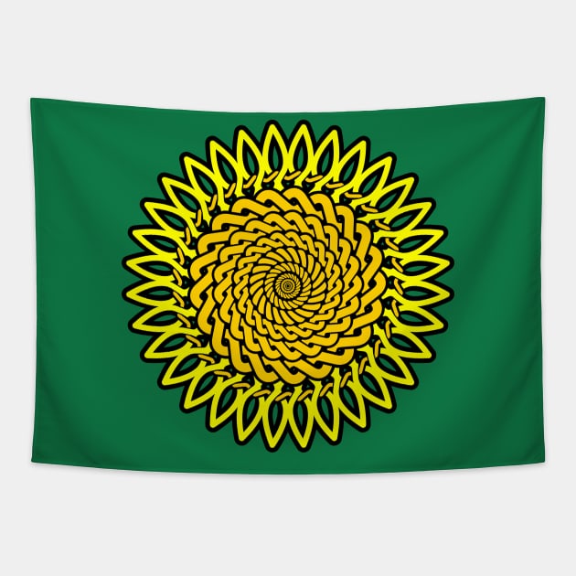 Celtic Knot Sunflower Drawing Tapestry by Braznyc