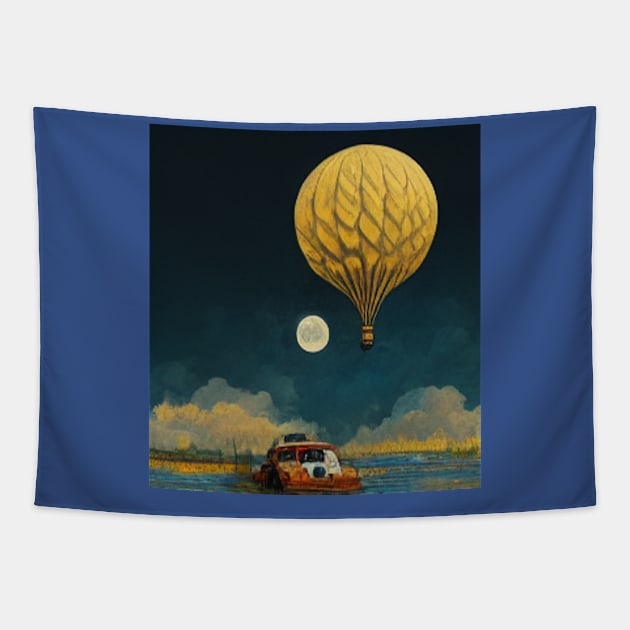 Balloon And Car Tapestry by Garkbit's