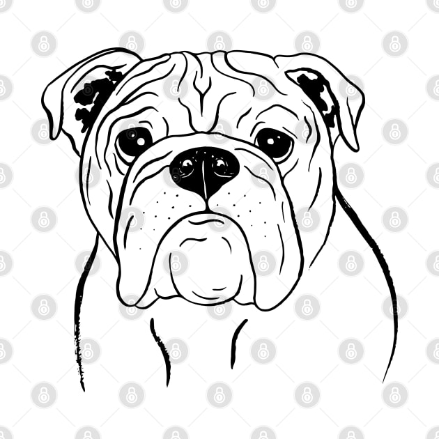 English Bulldog (Black and White) by illucalliart