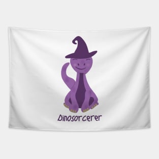 Dinosorcerer (purple making dinosaur) Tapestry