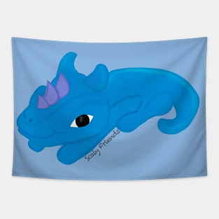 Buster the blue Dino- The Scaly Friend's Collection Artwort By TheBlinkinBean Tapestry