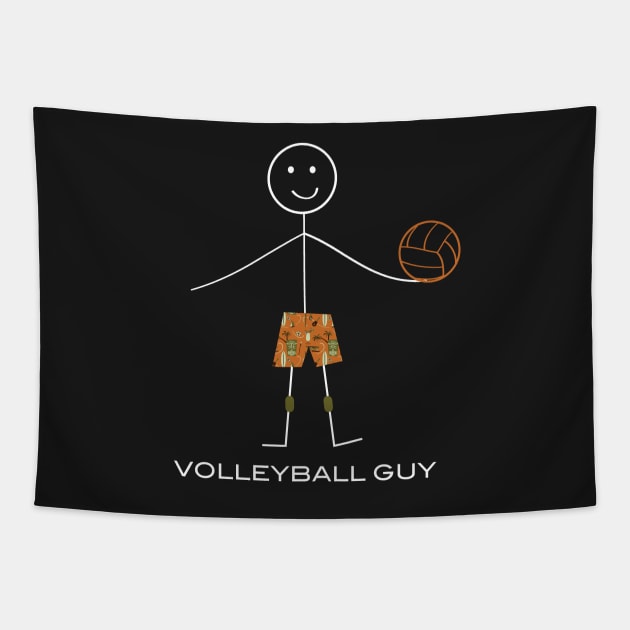 Funny Mens Volleyball Guy Tapestry by whyitsme