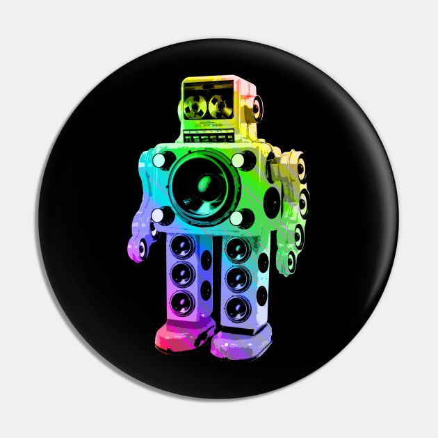 Boombox Robot Pin by robotface