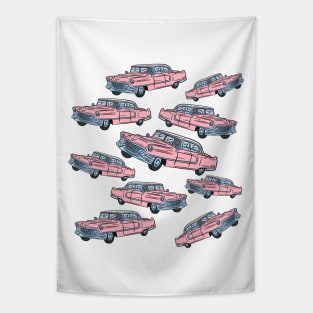 Pink Classic Car Collector Tapestry