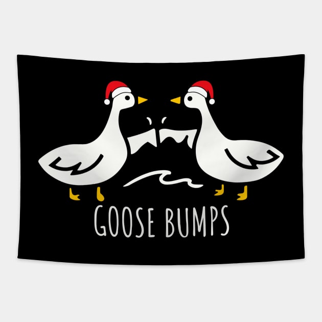 Goose Bumps Christmas Santa Hat  -  Goosebumps Humorous Pun Design for Dad Joke lovers Tapestry by StarMa