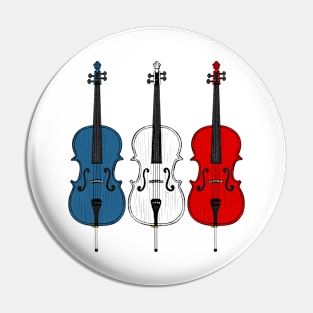 Cello French Flag Cellist String Musician France Pin