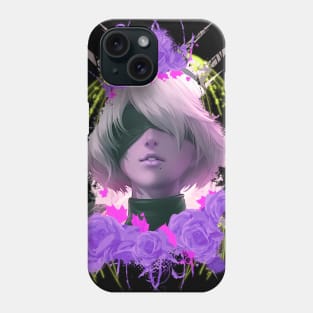 RobotGirl - Purple Roses Phone Case