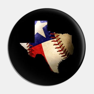 Texas Baseball Lover Map of State of Texas Flag Pin