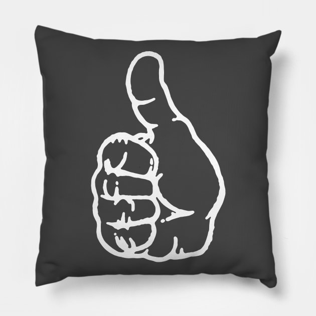 Thumbs Up - White - Yeah - Positive Pillow by goodwordsco