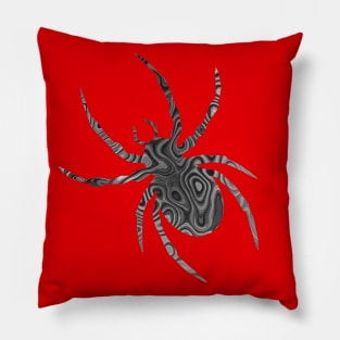 CREEPY Happy Halloween Grey Spider Pillow