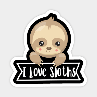 I Love Sloths Funny Sloth Shirt Magnet