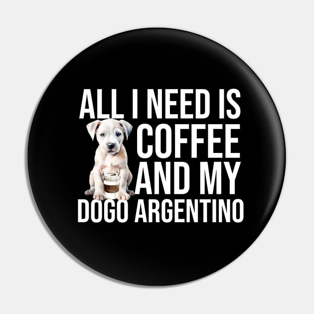 Dogo Argentino And Coffee Pin by The Jumping Cart