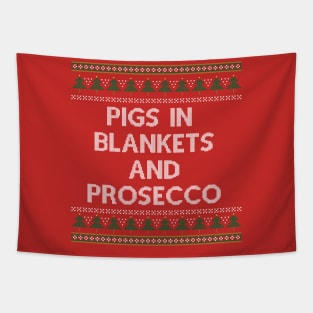 Pigs in blankets & Prosecco - Christmas Tapestry