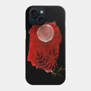 Abstract Watercolour: Red Moon Phone Case