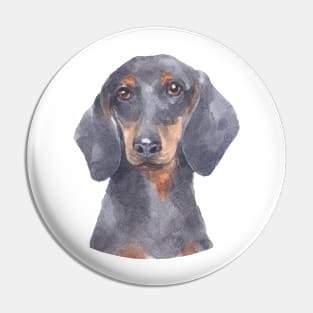 Miniature Dachshund Watercolor Art Pin