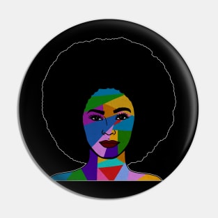 Colorful Afro Woman, African Style Pin