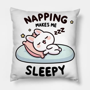 Napping Makes Me Sleepy. Cute bunny. Pillow