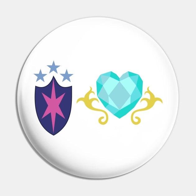 My little Pony - Shining Armor + Princess Cadence Cutie Mark Pin by ariados4711