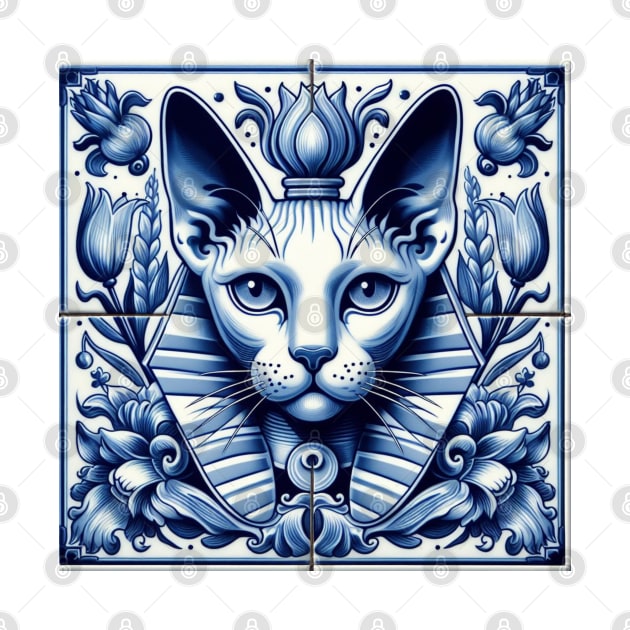 Delft Tile With Sphinx Cat No.5 by artnook