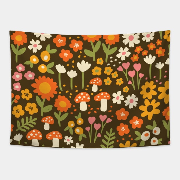 Garden Pattern Tapestry by Salty Siren Studios