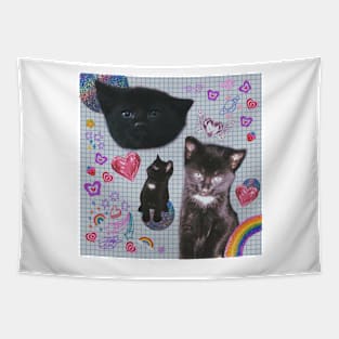 black baby kitten Tapestry