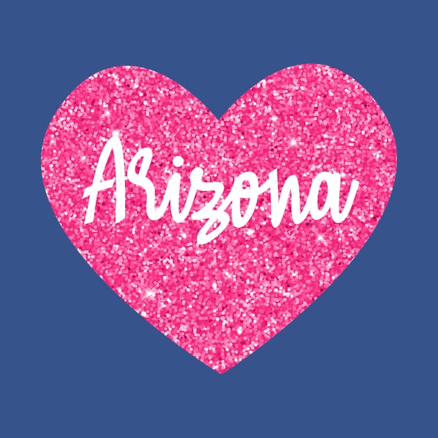 I Love Arizona USA Pink Heart Gift for Women and Girls by JKFDesigns