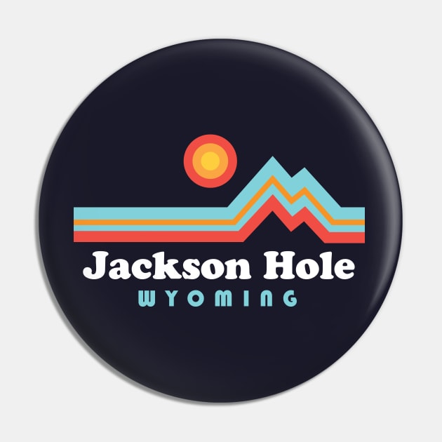 Jackson Hole Wyoming Vintage Mountains Grand Tetons Pin by PodDesignShop