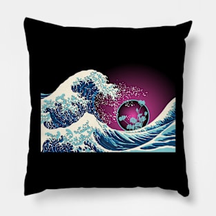 Great wave of peonies Pillow