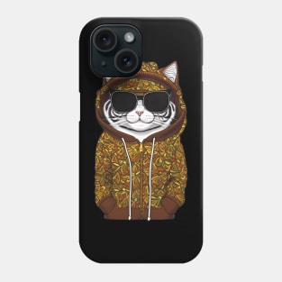 Feline Fashionista: Cat in Sunglasses and Hoodie Phone Case