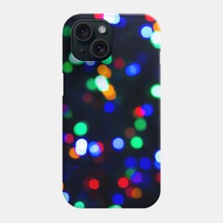 Abstract blurred effect Illuminated closeup of tangled Christmas lights Phone Case