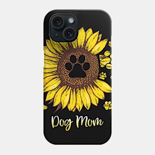 Dog Mom Shirt Tees for Women Letter Print Dog Lover Tees Sunflower Casual Short Sleeve Mom Gift Tops Phone Case