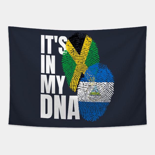 Nicaraguan And Jamaican Mix Flag DNA Heritage Gift Tapestry by Just Rep It!!