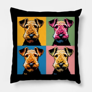 Pop Retro Art Airedale Terrier - Cute Puppy Pillow