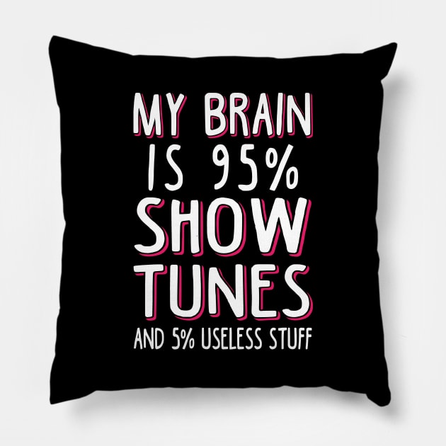 My Brain is 95% Show Tunes Pillow by KsuAnn