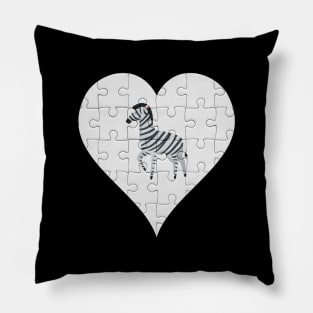 Jigsaw  Zebra Heart Design - Wild Animal Zebra Pillow