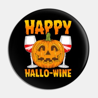 Happy Hallo-wine Wine Halloween Pin